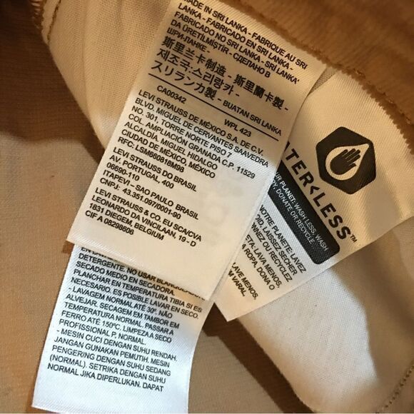 LEVIS 725 HIGH RISE GOLDEN VELVET STRETCH FLARE - Picture 6 of 7